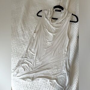 Stunning stretchy cowl neck asymmetrical shirt